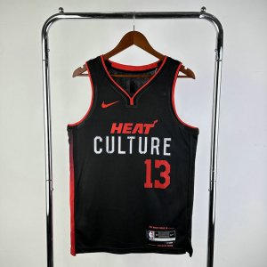 Maillot de Basket #13 Adebayo Miami Heat 23-24 city Noir Imprimé